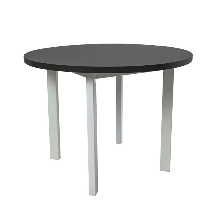Masa living poli2 bg, alb/grafit, 100 x 100 x 76 cm, lemn masiv de pal/fag