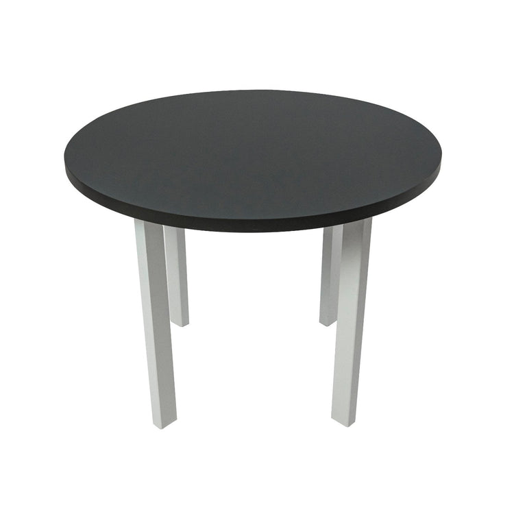 Masa living poli2 bg, alb/grafit, 100 x 100 x 76 cm, lemn masiv de pal/fag
