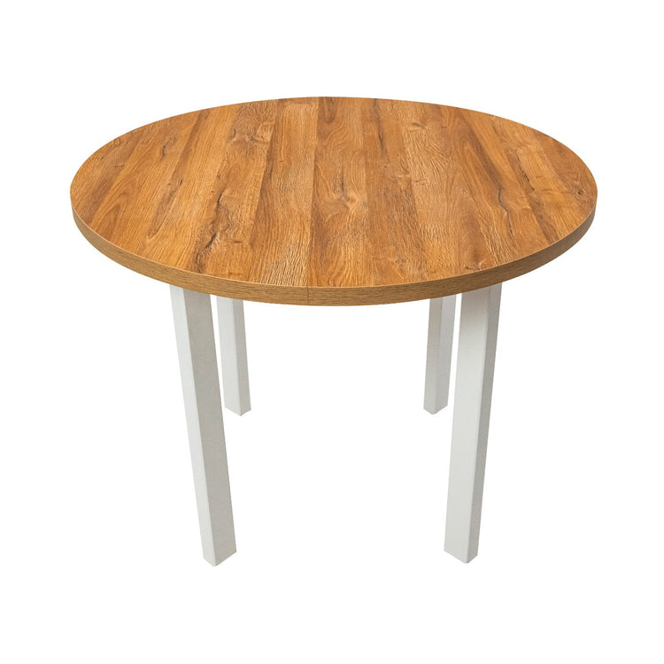 Masa living Poli2 bg, bialy/grandson, 100 x 100 x 76 cm, lemn masiv de pal/fag