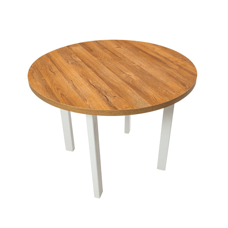 Masa living Poli2 bg, bialy/grandson, 100 x 100 x 76 cm, lemn masiv de pal/fag