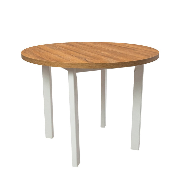 Masa living Poli2 bg, bialy/grandson, 100 x 100 x 76 cm, lemn masiv de pal/fag