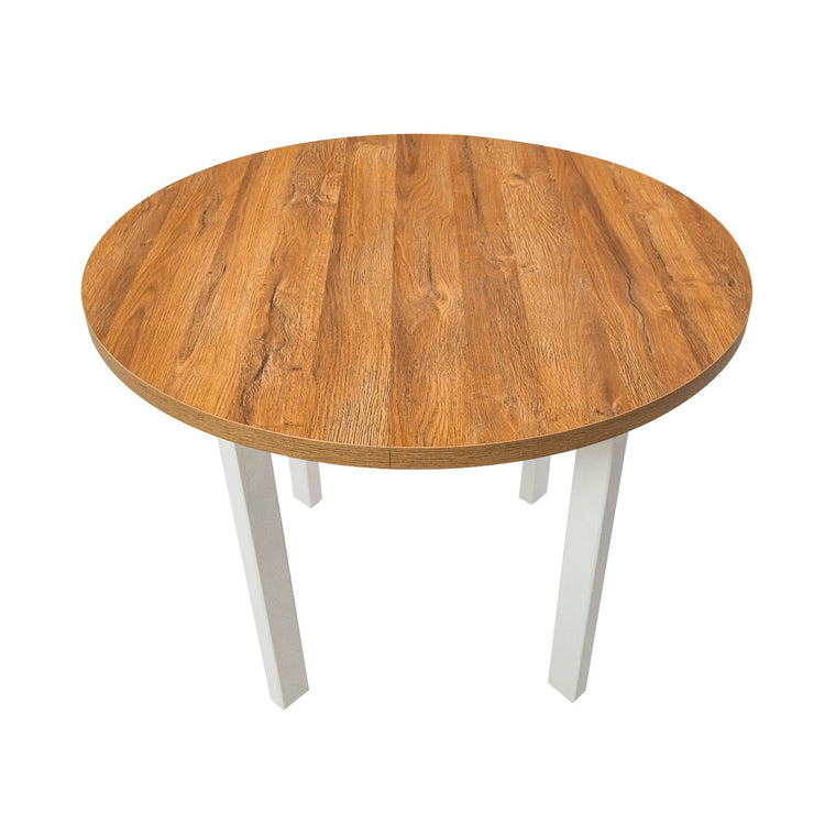 Masa living Poli2 bg, bialy/grandson, 100 x 100 x 76 cm, lemn masiv de pal/fag