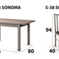 Set masa extensibila 120x150cm cu 6 scaune tapitate, MB-13 Max5 si S-38 Boss10 S6, sonoma, lemn masiv de fag, stofa