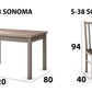 Set masa extensibila 120x150cm cu 6 scaune tapitate, MB-13 Max5 si S-38 Boss10 S6, sonoma, lemn masiv de fag, stofa