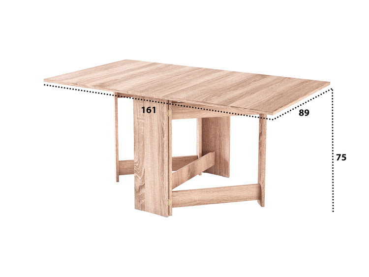 Masa pliabila fold, 161x75x89 cm, sonoma