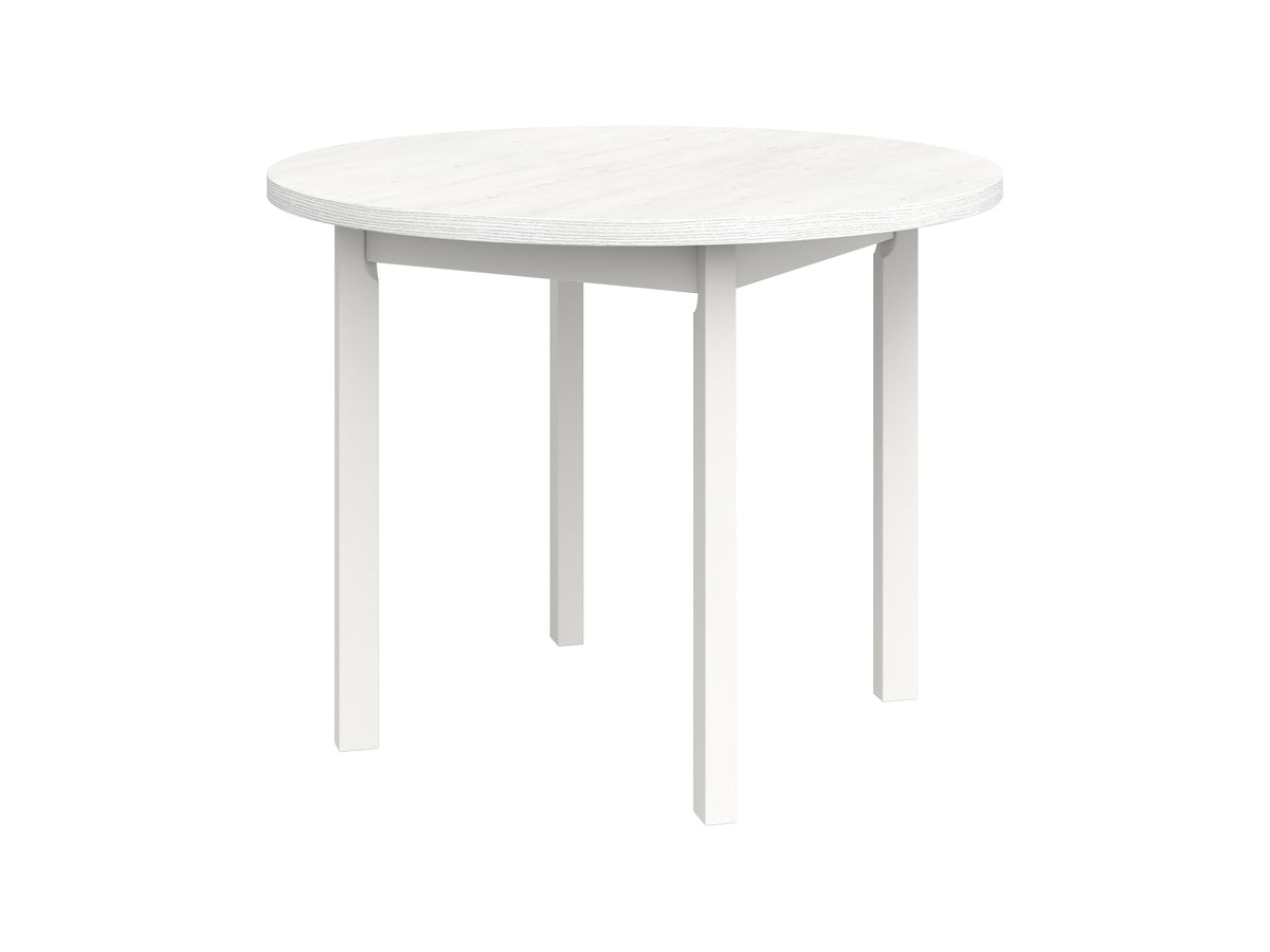 Masa living poli2 b, alb, 100 x 100 x 76 cm, lemn masiv de pal/fag