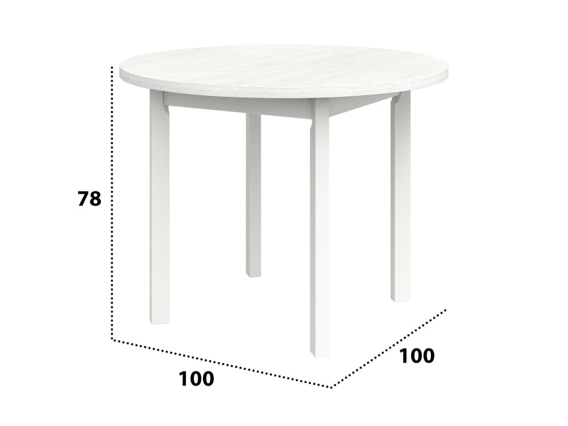 Masa living poli2 b, alb, 100 x 100 x 76 cm, lemn masiv de pal/fag-2