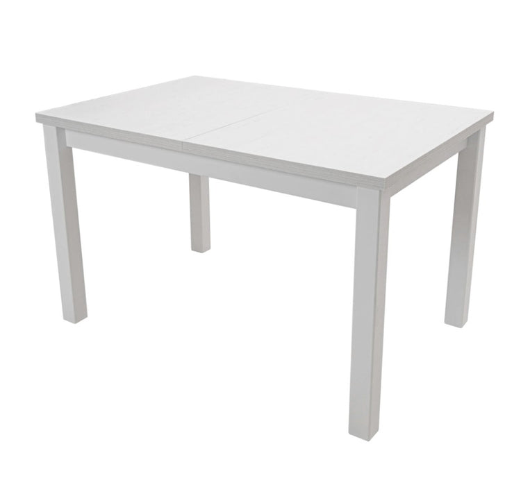 Masa extensibila mb-13 max5 120x150 cm, alb, lemn masiv de fag si pal