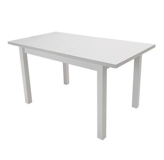 Masa extensibila mb-13 max5 120x150 cm, alb, lemn masiv de fag si pal