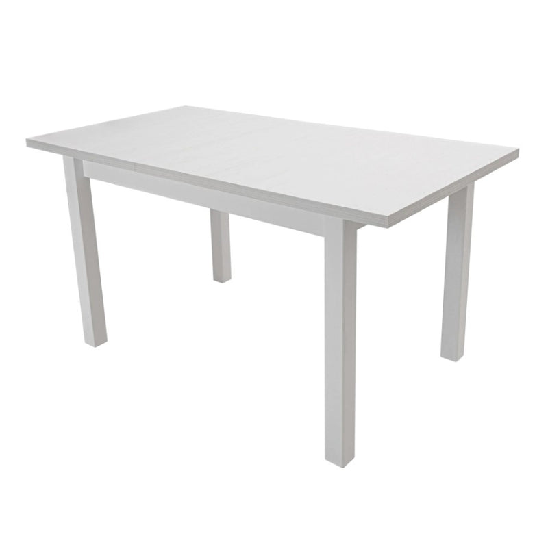 Masa extensibila mb-13 max5 120x150 cm, alb, lemn masiv de fag si pal-1