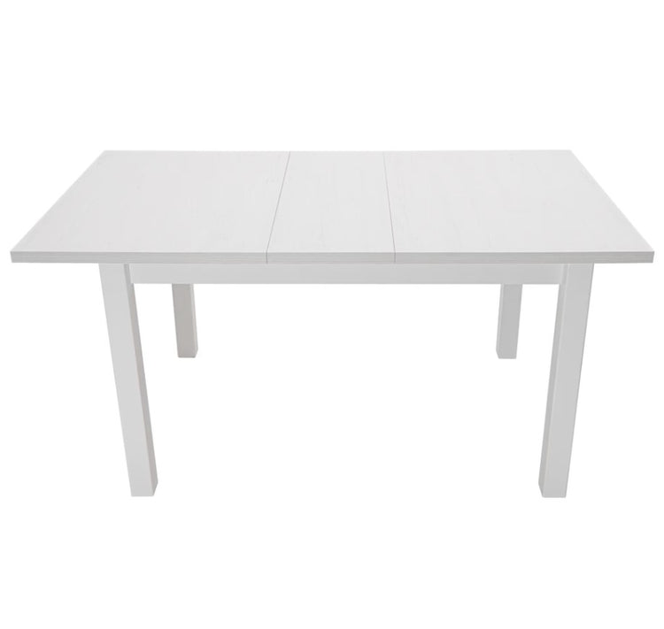 Masa extensibila mb-13 max5 120x150 cm, alb, lemn masiv de fag si pal