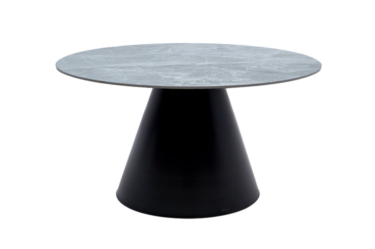 Masa cafea MC-143, 70x40 cm, gri/negru, piatra sinterizata