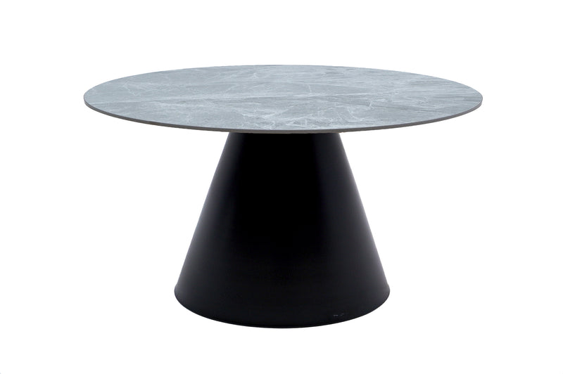 Masa cafea MC-143, 70x40 cm, gri/negru, piatra sinterizata-4