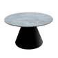 Masa cafea MC-143, 70x40 cm, gri/negru, piatra sinterizata