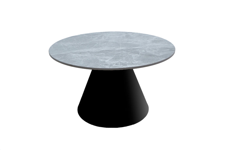 Masa cafea MC-143, 70x40 cm, gri/negru, piatra sinterizata