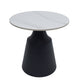 Masa cafea MC-147, 50x48.5 cm, alb/negru, piatra sinterizata