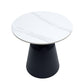 Masa cafea MC-147, 50x48.5 cm, alb/negru, piatra sinterizata