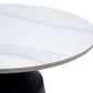 Masa cafea MC-147, 50x48.5 cm, alb/negru, piatra sinterizata