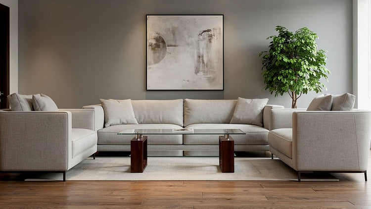 Masa cafea MC-148, sticla, 110x60x42 cm, culoare cires