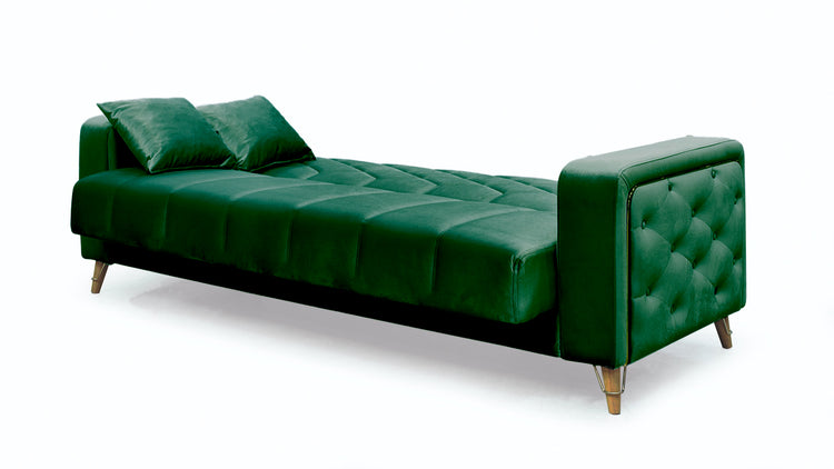 Canapea 3 locuri extensibila Melisa, verde