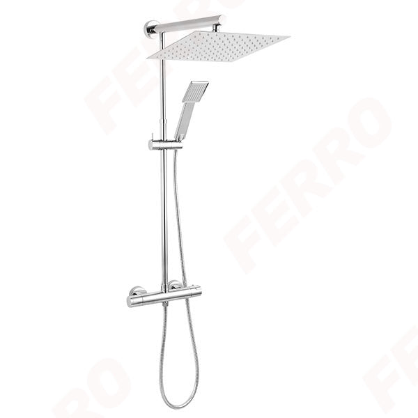 Trevi Square - Sistem de dus cu baterie termostatata, crom, NP75SQ-TRV7U-1