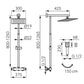 Trevi Square - Sistem de dus cu baterie termostatata, crom, NP75SQ-TRV7U