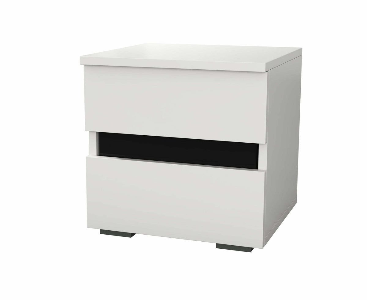 Noptiera luca, alb/negru, 45x40x37 cm