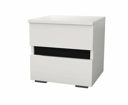 Noptiera luca, alb/negru, 45x40x37 cm