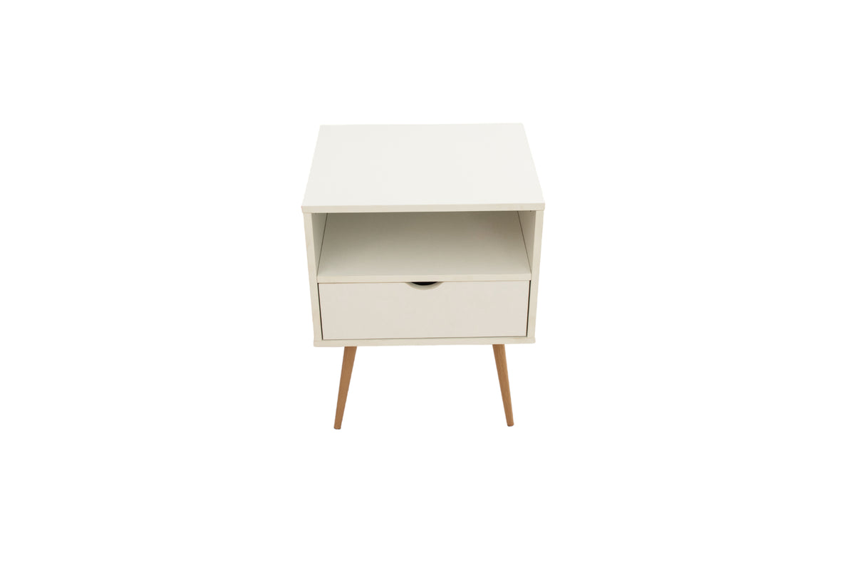 Noptiera Mila Alb, 47.6x61x40 cm - La Cucu