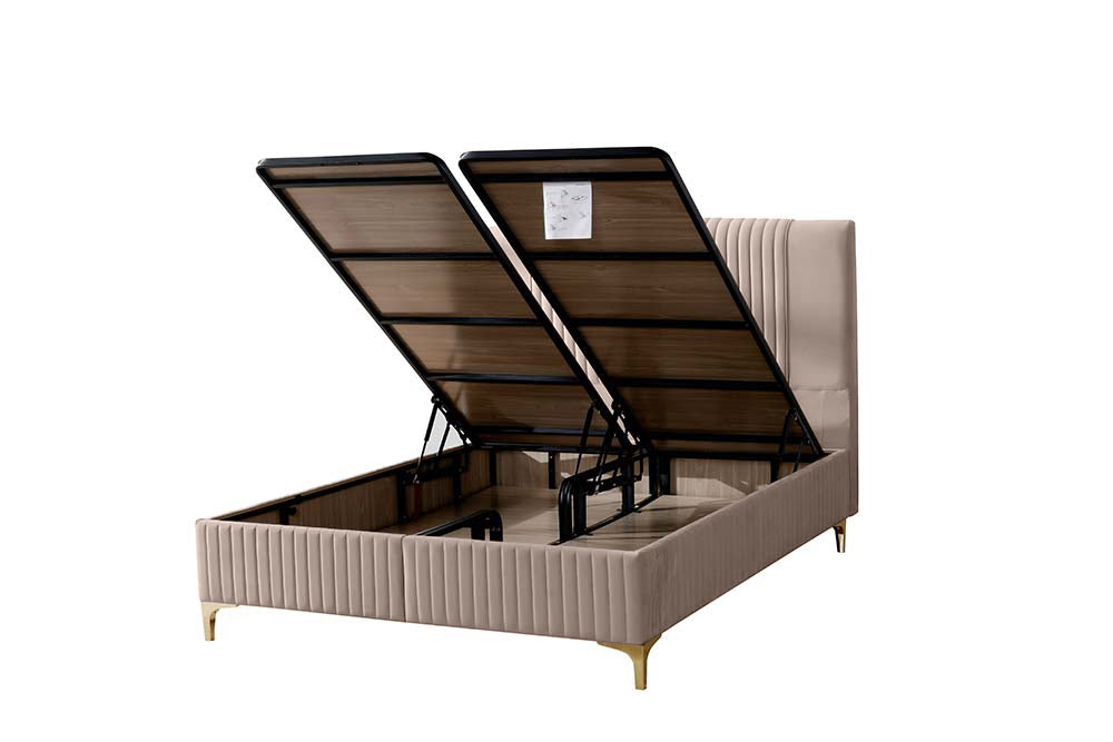 Pat Melia 160 x 200 , tapitat, culoare cappucino