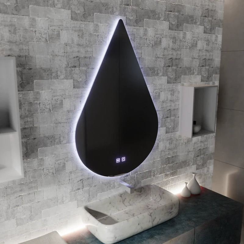 Oglinda LED Touch River, 52W, Sistem Dezaburire, 80X120cm, Forma de Picatura-4