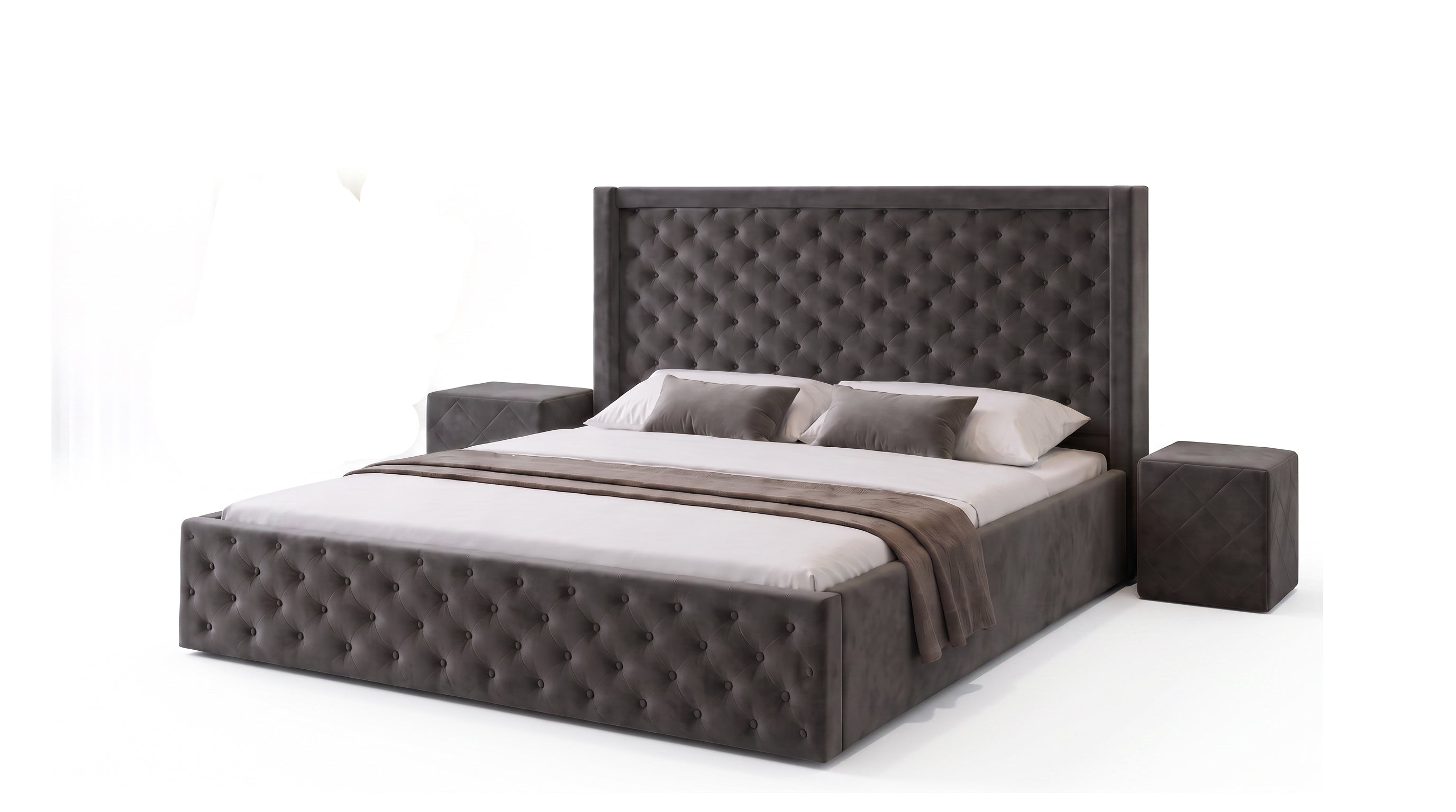 Pat Giulia, 160x200, tapiterie catifaea, suport saltea din pal