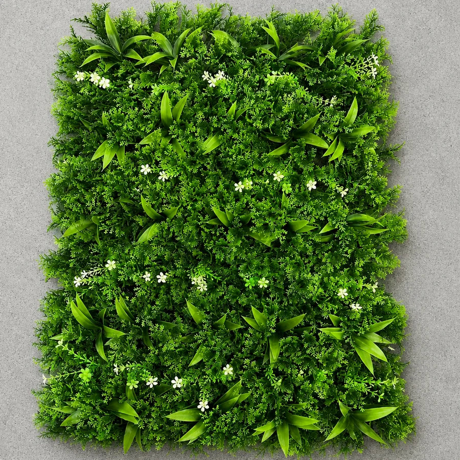 Planta Artificială Panou de Gard Viu Frunze de Piersic Mix, 40 x 60 cm, Verde
