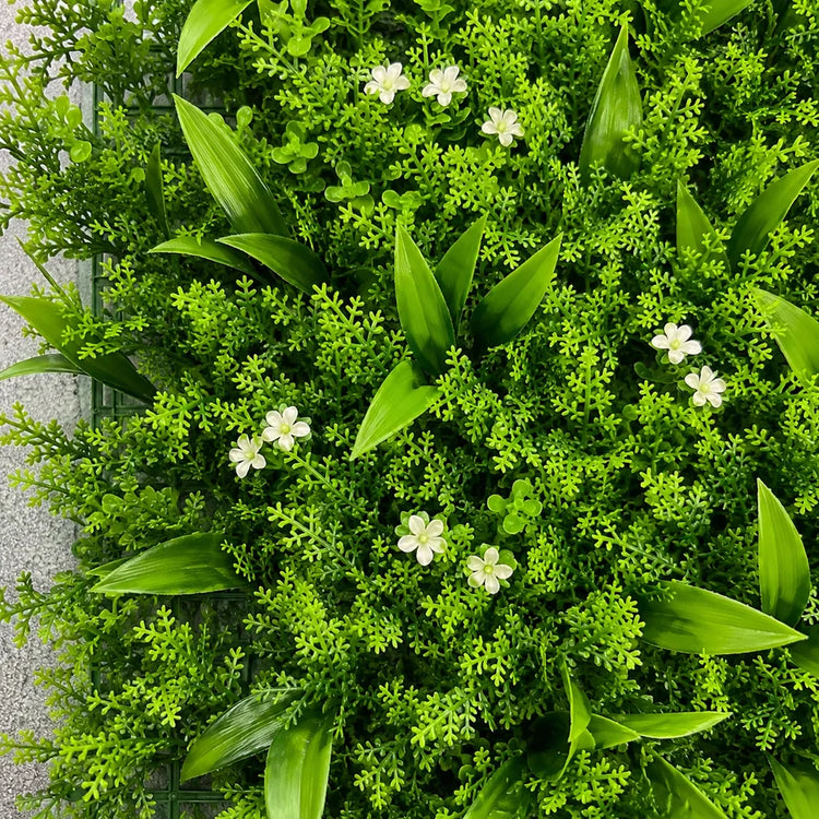 Planta Artificială Panou de Gard Viu Frunze de Piersic Mix, 40 x 60 cm, Verde