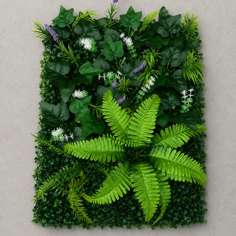 Planta Artificială Panou de Gard Viu Lavandă și Frunze Mixte, 40 x 60 cm, Verde-1