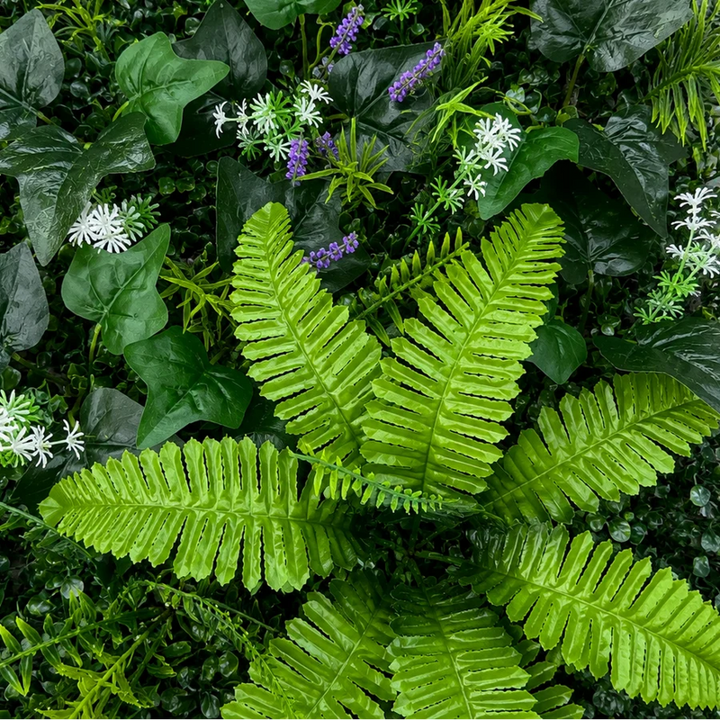 Planta Artificială Panou de Gard Viu Lavandă și Frunze Mixte, 40 x 60 cm, Verde-2