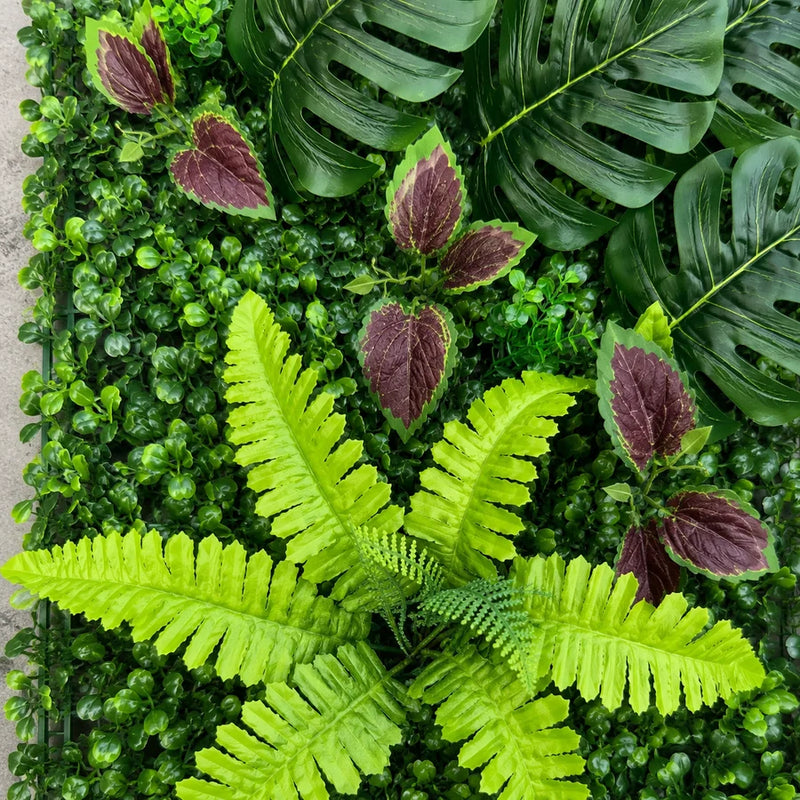 Planta Artificială Panou de Gard Viu Mix Monstera, 40 x 60 cm, Verde-2