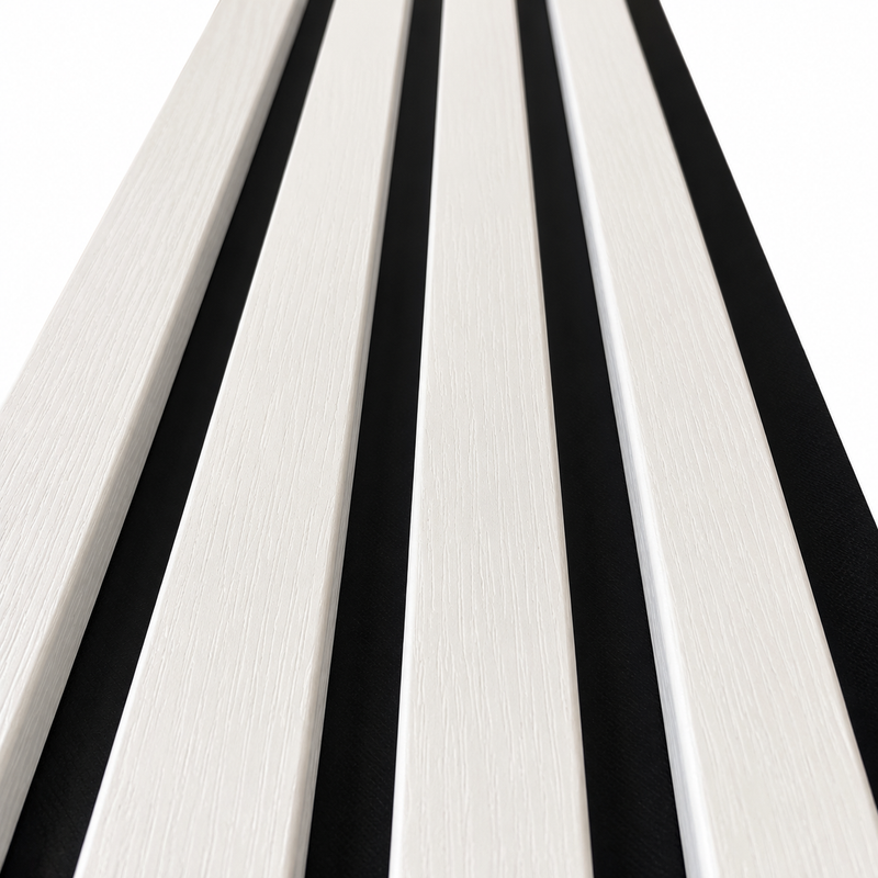 Panou acustic cu riflaj MDF Stejar Alb, 20.5x260x2.1cm-1