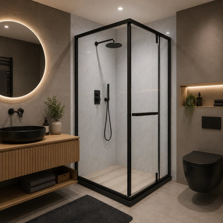 Cabina Dus Sticla 7.6mm, Transparent, 90x90x195cm