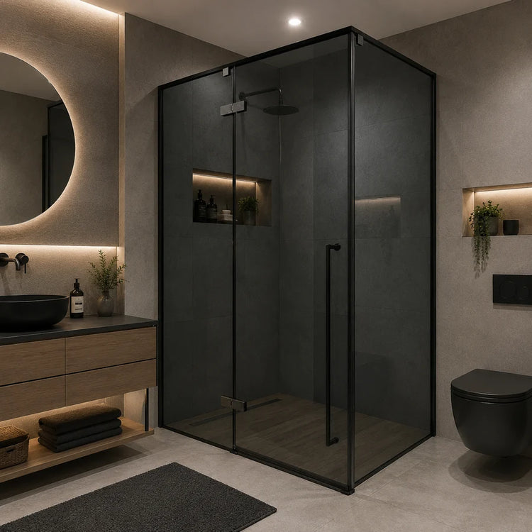 Cabina Dus Sticla 8mm, Fumuriu, 90x120x195cm
