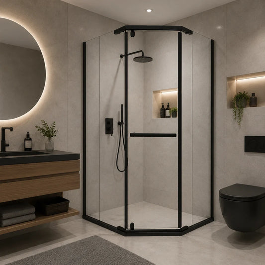 Cabina Dus Sticla 6mm, Transparent, 90x90x190cm
