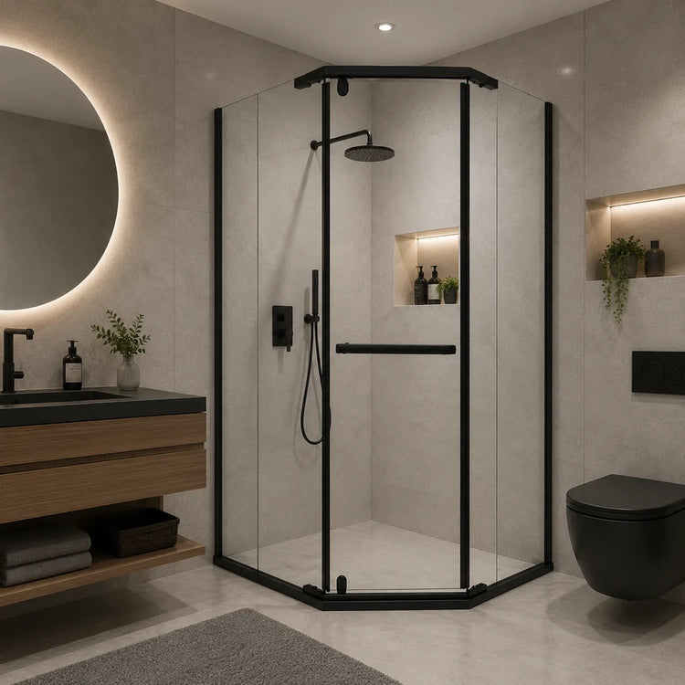 Cabina Dus Sticla 6mm, Transparent, 90x90x190cm