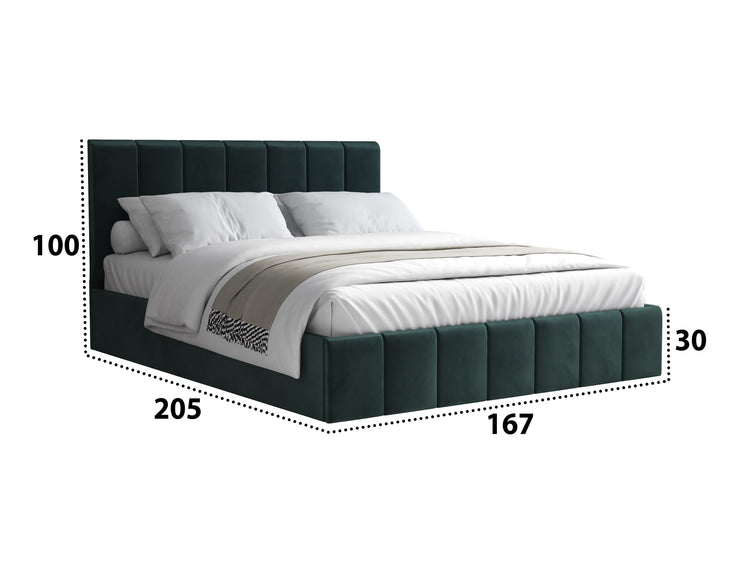 Pat Cozy, 160x200 cm, verde, suport saltea din PAL