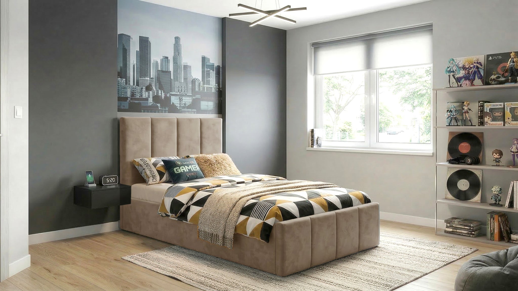 Pat Cozy, 90x200 cm, suport saltea din PAL