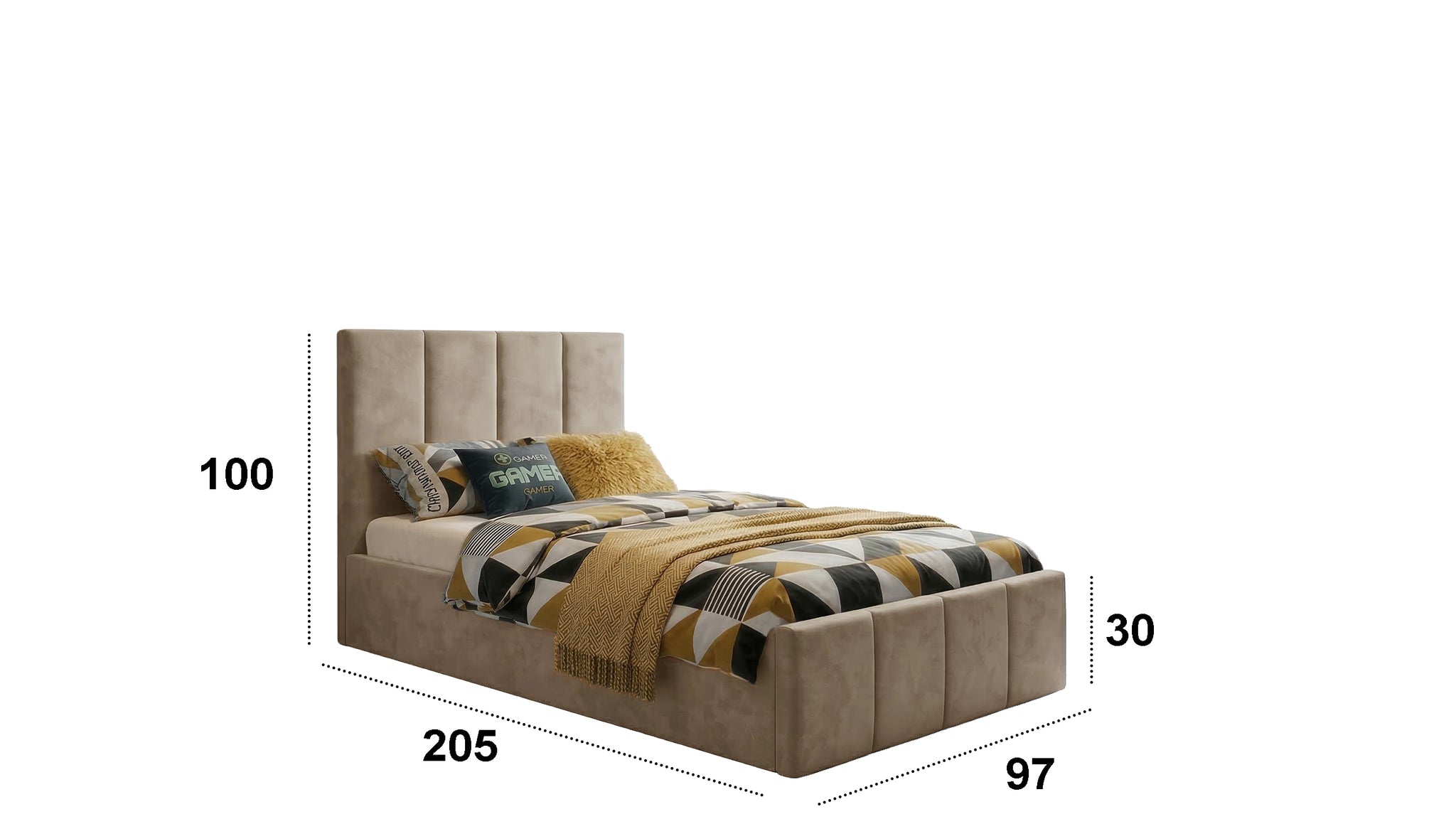 Pat Cozy, 90x200 cm, suport saltea din PAL