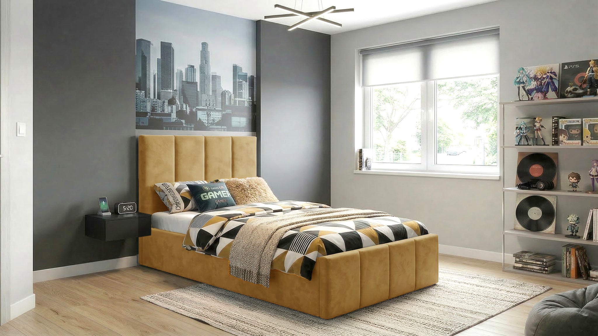 Pat Cozy, 90x200 cm, suport saltea din PAL