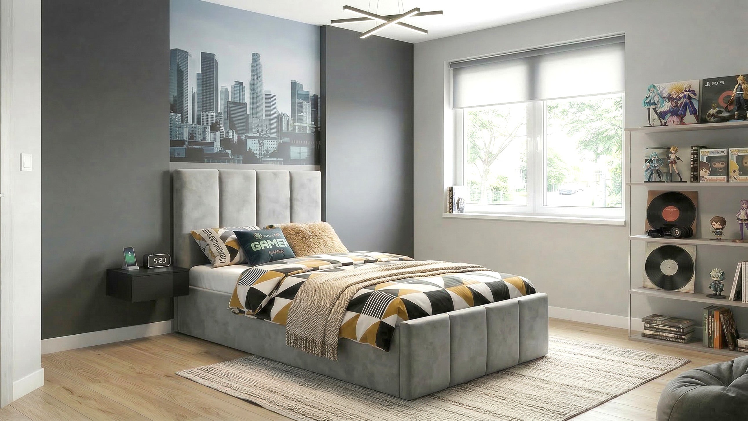 Pat Cozy, 90x200 cm, suport saltea din PAL