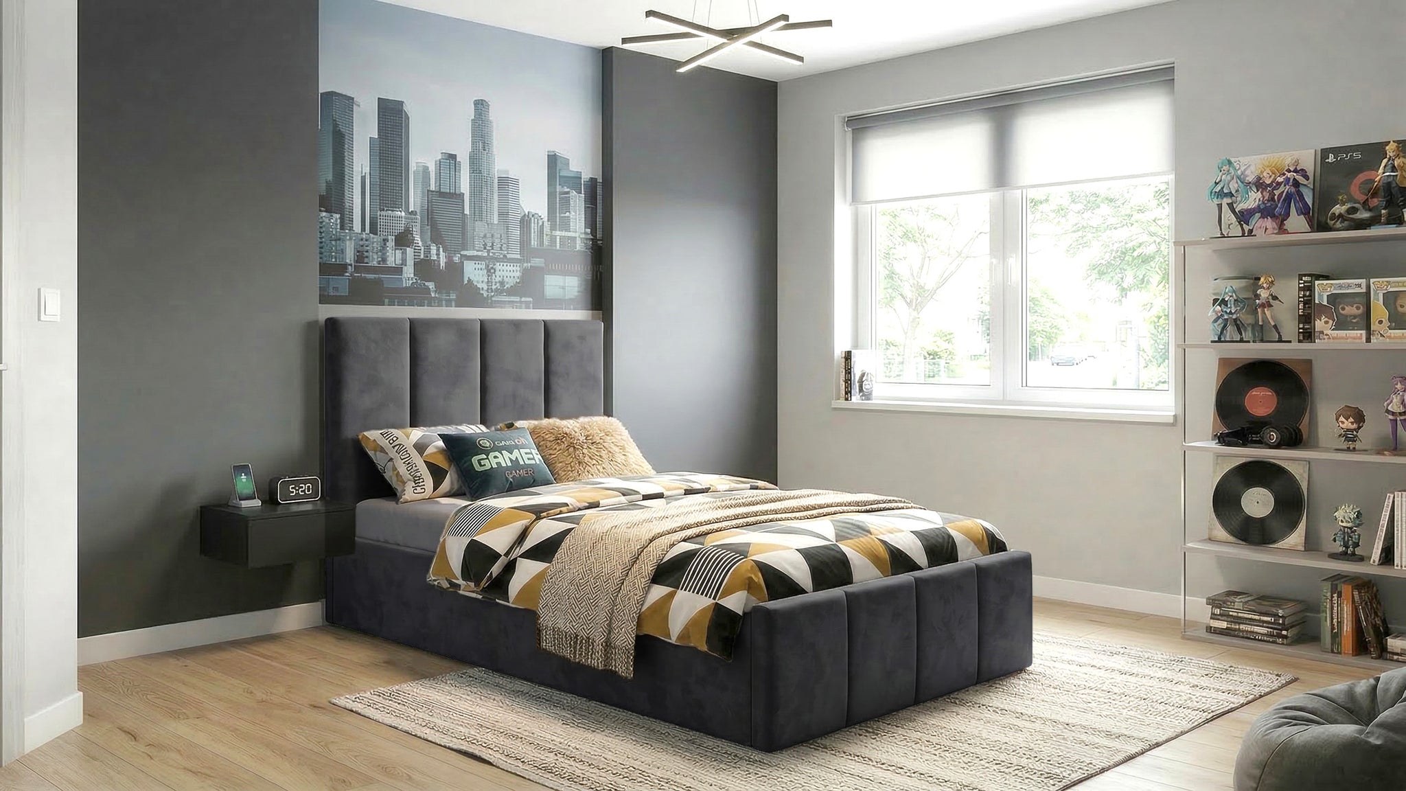 Pat Cozy, 90x200 cm, suport saltea din PAL