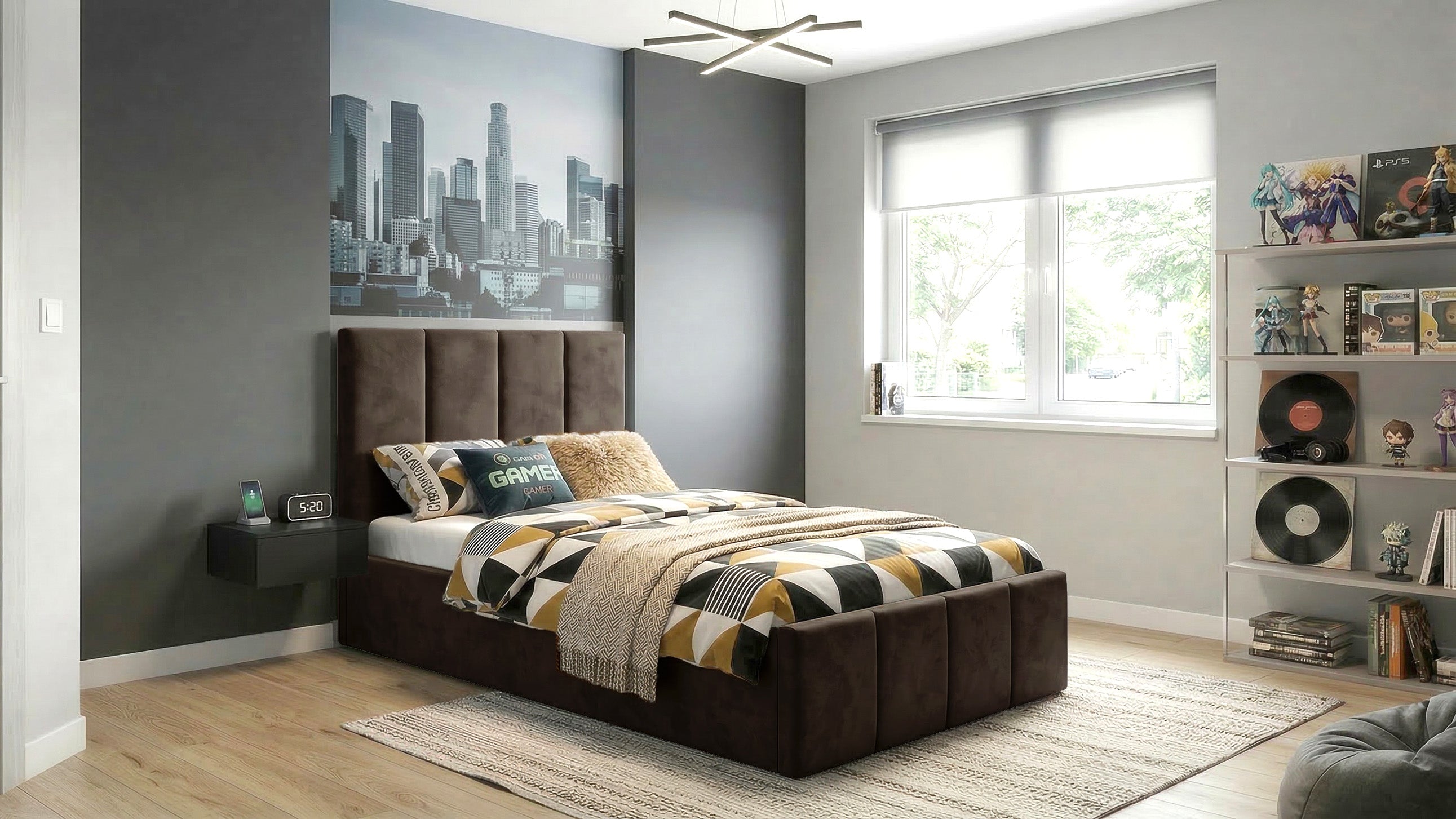 Pat Cozy, 90x200 cm, suport saltea din PAL