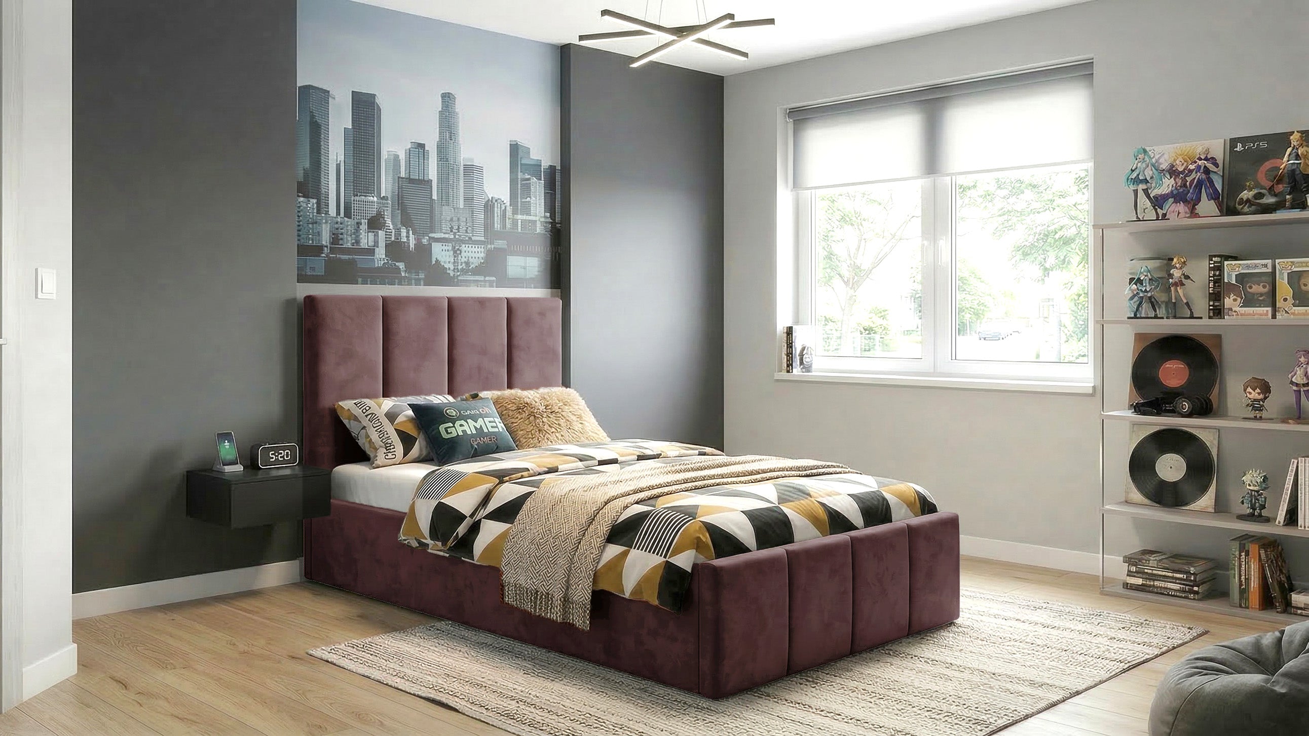 Pat Cozy, 90x200 cm, suport saltea din PAL